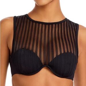 ONIA Black Alex Illusion Bikini Top M NWT